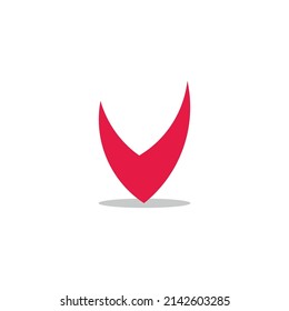 vector de diseño de sombra geométrica simple de letra v