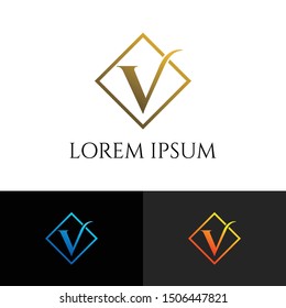 letter V simple logo icon design vector
