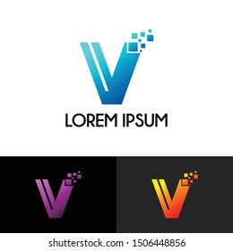 letter V simple logo icon design vector