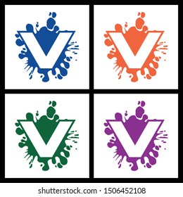 letter V simple logo icon design vector