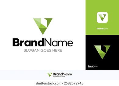 Letter V simple logo and V Shape triangle Logo design template element, Best for identity and logotypes, V Letter Logo Icon Mosaic Pattern Design template.