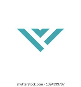 letter v simple stripes triangle line geometric logo