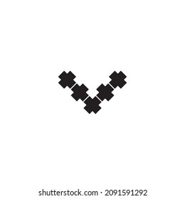 letra V símbolo simple símbolo de piezas vectoriales