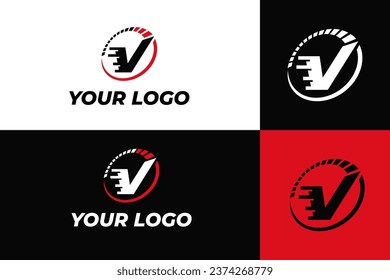 Letter V Speed Logo Design