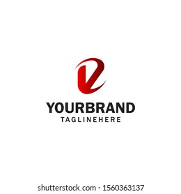 letter V spin rotation logo design concept template