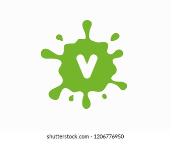 Letter V splash initial logo
