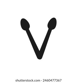 Letter V Spoon logo icon vector template.eps