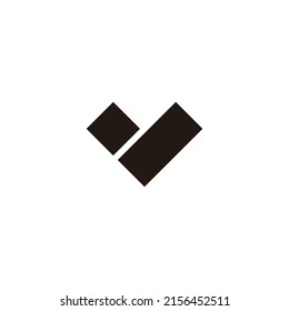 Letter V square dot geometric symbol simple logo vector