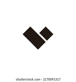 Letter V square geometric symbol simple logo vector
