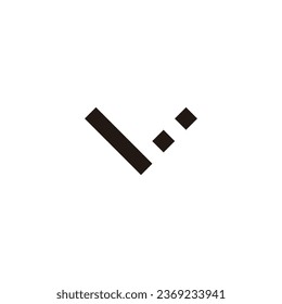 letra v símbolo geométrico cuadrado símbolo simple vector