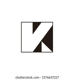 letter v square geometric triangle logo vector