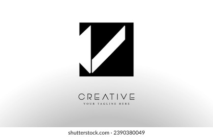 Signo de la plantilla de diseño de logotipo cuadrado de carta V