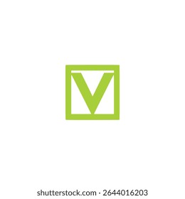 letter V square rectangle business company logo vector illustration template design