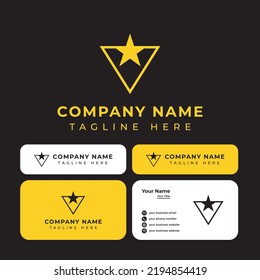 Logotipo de letra V Star, adecuado para cualquier negocio relacionado con estrellas con iniciales V.