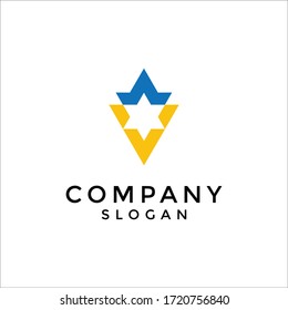 letter V star monogram logo. editable and easy to custom