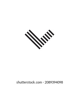
letter V stripes simple symbol logo vector