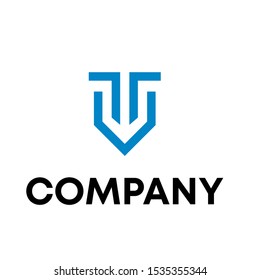 letter V with T  logo design concept template