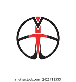 Arte de línea de logotipo de la letra V T 