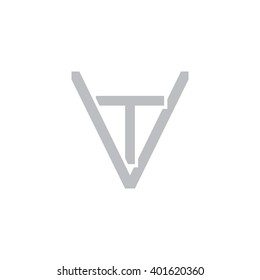 letter V and T monogram logo gray