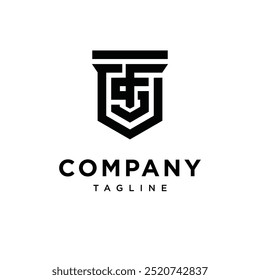 Letter V T S Badge shield logo icon vector