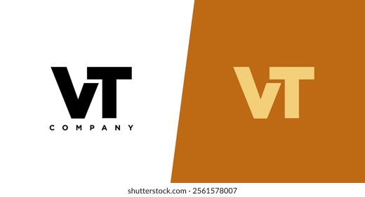 Letter V and T, VT logo design template. Minimal monogram initial based logotype.