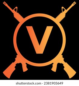 letter v tactical logo design