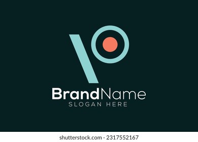 Letter V target logo design template