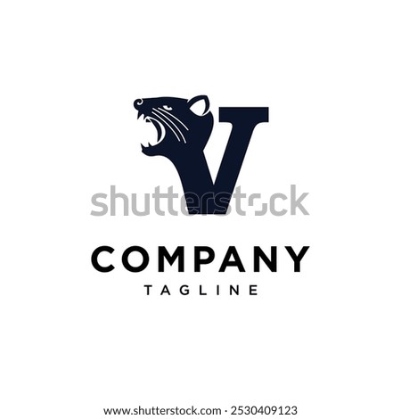 Letter V Tasmanian Devil logo icon vector