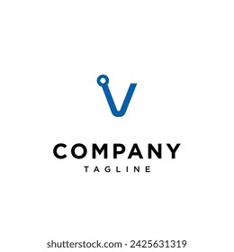 Letter V tech logo icon vector template.eps