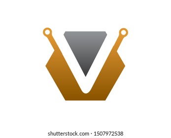 Letter V Tech logo or symbol template design