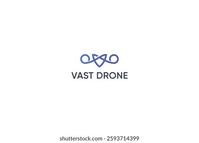 Letter V technological modern drone logo