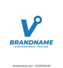 Letter V Technology Logo, das Innovation, Fortschritt und Spitzentechnologie symbolisiert