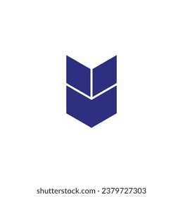 Letter v technology, robot geometric symbol simple logo vector