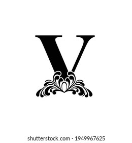  Letter V template logo  letter . Monogram alphabet . Beautiful royal initials letter.	