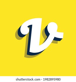 letter V text effect design vector, Can be used for Logo.