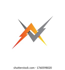 Letter a and v thunder logo in vector