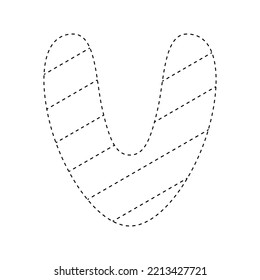 Letter V tracing worksheet for kids