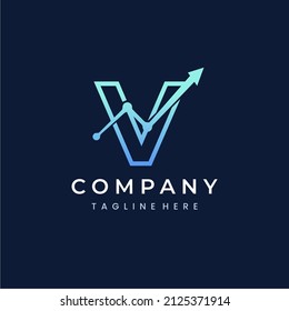 Letter V Trade Investment Marketing Logo