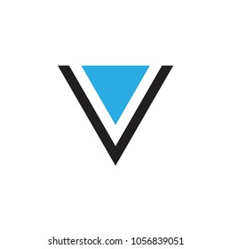 letter v triangle  arrow logo vector