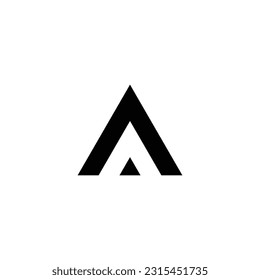 Letter V or A triangle geometric symbol simple logo vector
