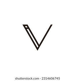 Letter i in v triangle line geometric symbol simple logo vector