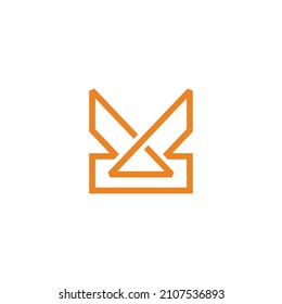 letter v triangle linear geometric symbol logo vector
