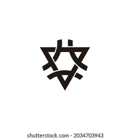 letter v triangle link curve line simple logo vector