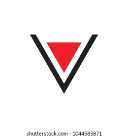 letter v triangle logo vector 