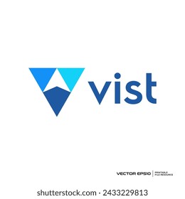 Letter V triangle logo vector illustration