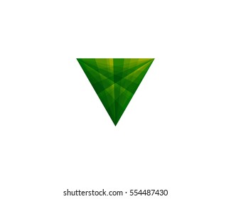 Letter V Triangle Overlay Color Logo Design Element