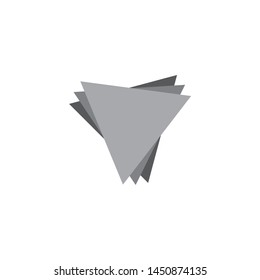 letter v triangle paper design logo vector