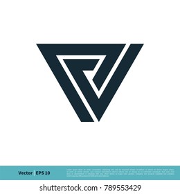 Letter V Trinity Triangle Icon Vector Logo Template Illustration Design. Vector EPS 10.