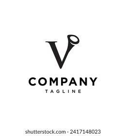 Letter V Trumpet logo icon vector template.eps