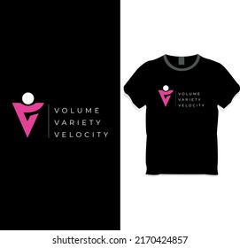 Letter V t-shirt design concept